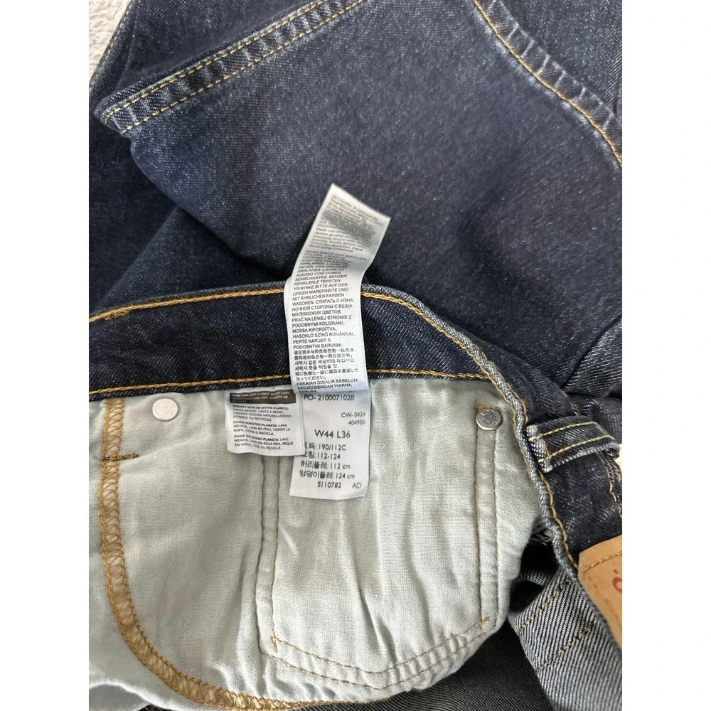 Levi's 502 Tapered Regular Blue Denim Jeans 44x36 Act ( 44x34 ) Pants